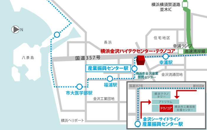 横浜金沢ハイテクセンター・テクノコアの地図